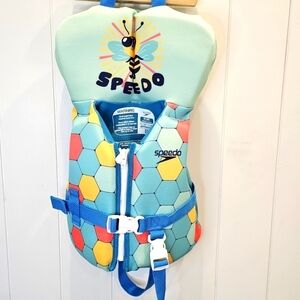 Speedo Life Jacket Infant Blue Bee Cool Water Sport Puddle Jumper Boating Summer